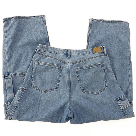 American Eagle Jeans Women 14 Curvy Super High Rise Wide Leg Baggy Cargo Stretch - Picture 8 of 8
